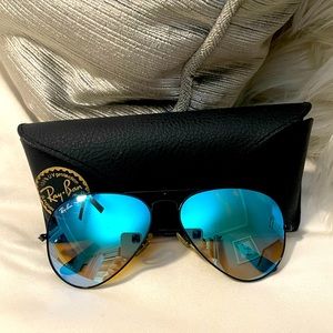 Black and Blue Rayban Aviator sunglasses